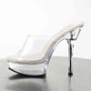 Pleaser - ALLURE601 Pantoletten mit Absatz - Transparent/Silberfarben Product image